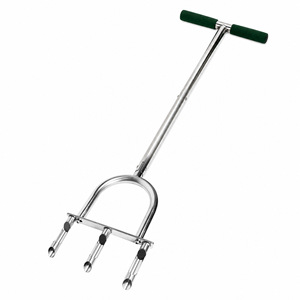 <span class=keywords><strong>Aérateur</strong></span> de pelouse transfrontalier le plus vendu en acier inoxydable argenté/vert, échantillonneur de sol, outil d'aération pour l'entretien des pelouses - Product Image 5