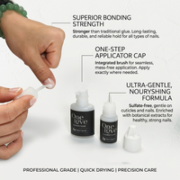 Colle à ongles liquide personnalisée ultra-résistante pour une adhérence ferme aux plaques d'ongles en plastique et une tenue durable