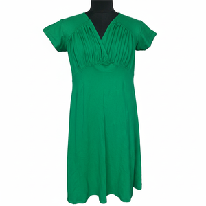 Vestido de maternidad con cuello en V y Media manga, busto plisado, tela de bambú de algodón Spandex orgánico para ocasiones laborales, número de modelo de pedido - Product Image 1