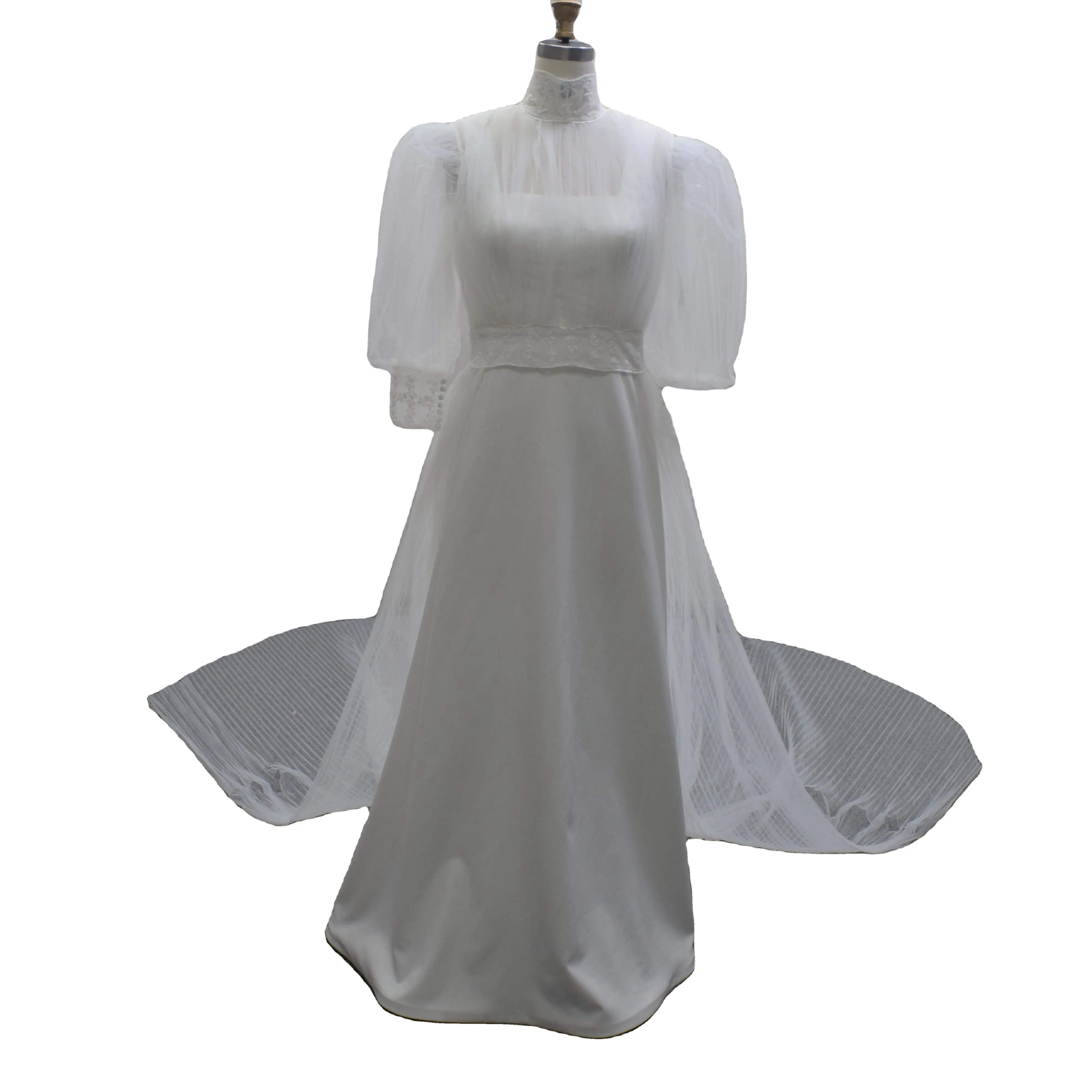 Robe de mariée en taffetas à col carré simple Robe de mariée pour femmes