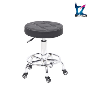 Tabouret rond réglable en hauteur Hongzi avec roulettes universelles pour salon de coiffure - Product Image 3