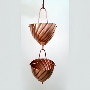 Chaîne de pluie spirale en cuivre décorative pour gouttière, évacuation des eaux de pluie extérieure, décoration suspendue pour jardin - Product Image 1
