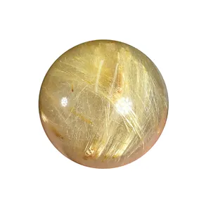En kaliteli kaya taş doğal kristal altın saç kristal top rutil kuvars top hediye için