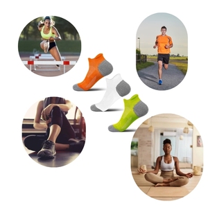 Calzini sportivi unisex traspiranti, leggeri, antiscivolo, anti-bolli, con supporto per l'arco plantare, 3 paia - Product Image 6