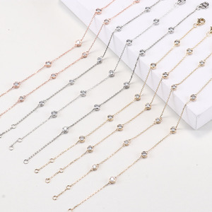 Pulsera minimalista de oro macizo de 18k con diamantes redondos VVS1 cultivados en laboratorio, tallas personalizadas, joya fina, regalo para ocasiones especiales. - Product Image 2
