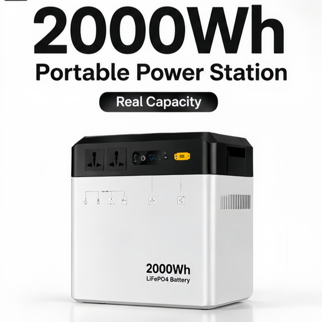 1000W Portable Power Station 2000Wh LiFePO4 Solar Generator MPPT Pure Sine Wave Emergency Backup Power Supply Home Camping
