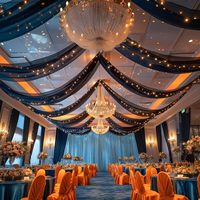 Drapés de plafond pour mariages, fonds de photographie de mariage, rideaux transparents, tentes en tulle, draperies, décorations de mariage pour cérémonie, scène de fête