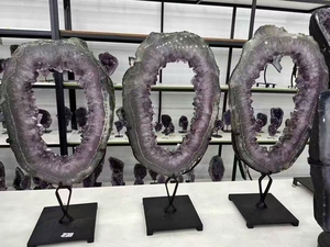 Đá tự nhiên lớn thạch anh tím geode tấm Brazil agate thạch anh tím lát với druzy thạch anh tím geode cho trang trí - Product Image 6