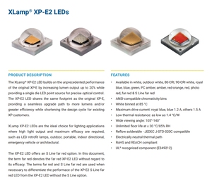 Chất lượng cao crees XPEBRD-L1-0000-00801 màu duy nhất Led Red 625nm SMD 73.9lm 2.05V 3 Wát - Product Image 4