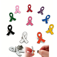 Broche de sensibilisation en émail, en alliage de zinc, avec ruban coloré, logo personnalisé, pour activité de bien-être public