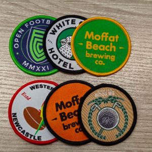 Decorative USA Clothing Accessories Woven Jersey Patches Customized Colorful High Density Sew on Woven Badge - Product Image 2