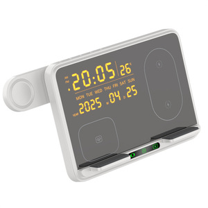 Produits Tendances 2026 Nouveautés Chargeur Sans Fil 6-en-1 15W à Charge Rapide avec Veilleuse, Affichage Température, Humidité et Réveil - Product Image 5
