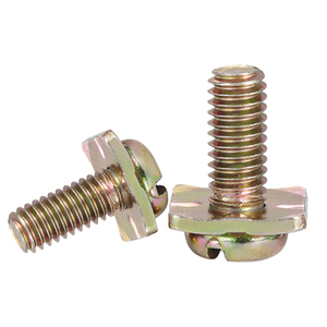 100 juegos/bolsa de accesorios para interruptor de fugas M3: Conjunto de tornillo redondo de acero chapado en zinc amarillo con bloque de terminales cuadrado - Product Image 5