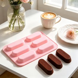 6 Cavity Rectangular Shape Cake Maker LFGB Platinum Non <b>Stick</b> BPA Free <b>Silicone</b> Cake Pastry Biscuit Molds - Product Image 4