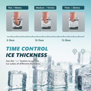 Máquina de Hielo EUHOMY, 45 Libras por Día, Acero Inoxidable, Portátil, Eléctrica, con Función de Autolimpieza - Product Image 4