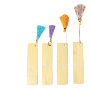 Keyao Bamboo <b>Bookmarks</b> Tassel Style Wooden Rectangular Hanging Tags Classic Antique <b>Gift</b> - Product Image 1