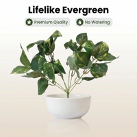 Feuillage artificiel réaliste de Pothos variegaté, tiges de verdure dorées artificielles pour la maison, les mariages, Pâques, Noël, les remises de diplômes