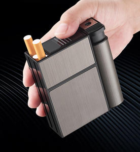 Estuche de Cigarrillos Personalizado con Logotipo, Impermeable, con Cierre Magnético, Tipo Dividido, Recargable con Butano, para 20 Cigarrillos, Paquete Completo, Metálico, para <span class=keywords><strong>Hombre</strong></span> - Product Image 4