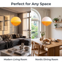 Luminaire suspendu orange coucher de soleil, lustre à disques superposés en acrylique, lampe suspendue moderne de style nordique pour salle à manger et chambre à coucher