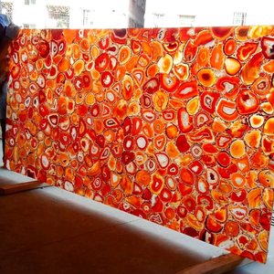 Wholesale Modern Design Translucent Gemstone Slab Backlit Red Agate Semiprecious <b>Stone</b> Slabs Waterproof Bathroom Kitchen - Product Image 5