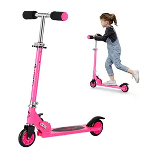 2个聚氯乙烯车轮折叠儿童滑板车3个可调高度儿童踢滑板车