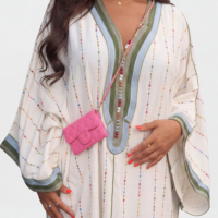 Gandoura personnalisée de qualité supérieure, robe modeste brodée, vêtements ethniques de style marocain, abaya élégante pour femmes musulmanes