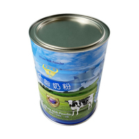 Boîte en fer blanc carrée personnalisée imprimée en offset, de qualité alimentaire, vide, pour lait en poudre, protéines en poudre, bonbons, pizza, pain, avec bouchon à vis, OEM