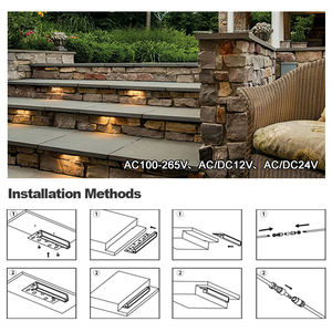 Éclairage paysager LED, lampe <span class=keywords><strong>de</strong></span> mur <span class=keywords><strong>de</strong></span> soutènement, basse tension, paysage, 12V, éclairage extérieur pour marches, éclairage <span class=keywords><strong>de</strong></span> pavés - Product Image 5