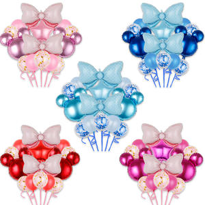 Set di palloncini con testa di Mickey <span class=keywords><strong>Minnie</strong></span> da 24 pollici con fiocco rosa per compleanno per bambini palloncini di lamina all'ingrosso - Product Image 1
