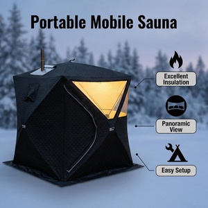 Tente de sauna de camping d'hiver imperméable, robuste, portable, moderne, pour l'extérieur, pour 2 à 5 personnes, tente de sauna cubique - Product Image 2