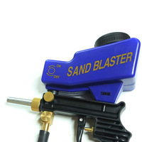 Petit pistolet de sablage pneumatique portatif en plastique, pistolet de sablage bleu/rouge haute efficacité