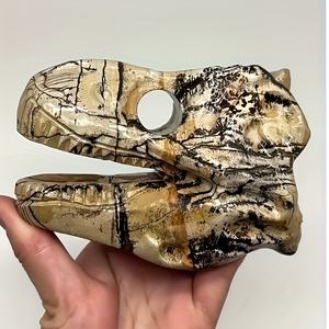 Venta al por mayor de figuras de calaveras de dinosaurio de cristal chino Crystalhol y Aura, de 5-6 cm, artesanías de Feng Shui de alta calidad para el hogar - Product Image 3