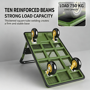 Platform Truck 1000 Lb Capacity Steel Deck Swivel Casters Rocker Design Heavy Duty Platform Cart With Wheels New Arrival - Product Image 5