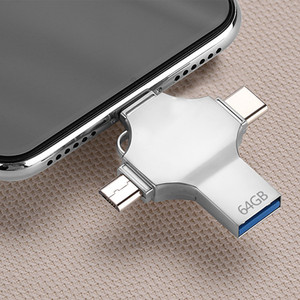 4 trong 1 Type-C OTG USB <span class=keywords><strong>Flash</strong></span> Drive 32G 64G 128G Pendrive 128GB USB Stick 256G <span class=keywords><strong>Memory</strong></span> Stick món quà cá nhân mini USB <span class=keywords><strong>Flash</strong></span> Drive - Product Image 2