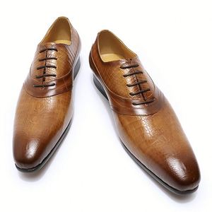2026 New Men's Casual Leather Shoes Slip-On <b>Pointed</b> Toe Lightweight Anti-Slip Breathable Autumn Wedding Party Shoes - Product Image 1