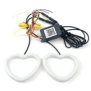 Auto Decoración Luz en forma de corazón <span class=keywords><strong>RGB</strong></span> APP Control coche faro luces antiniebla DRL amor corazón <span class=keywords><strong>LED</strong></span> Angel Eyes Halo anillos - Product Image 5