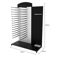 Étagère de présentation autoportante à plusieurs niveaux avec supports métalliques