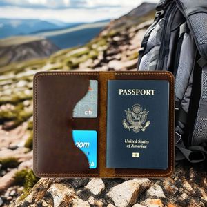 Porte-passeport vintage en cuir véritable, personnalisé, en cuir pleine fleur, pour homme - Porte-cartes d'identité et de crédit, cadeau - Product Image 3