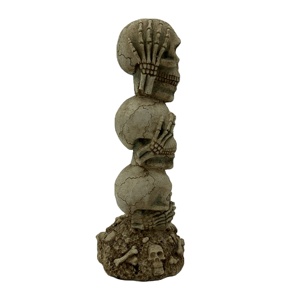 Estatua religiosa gótica hecha a mano esqueletos ornamento figurita decorativa acentos Pilar resina cráneo Artificial calavera de <span class=keywords><strong>tres</strong></span> cabezas - Product Image 2