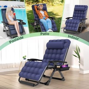 PIOEN 33 "<span class=keywords><strong>XXL</strong></span> surdimensionné zéro gravité chaise longue coussin amovible appui-tête capacité 500LBS avec serrure et repose-pieds améliorés - Product Image 2