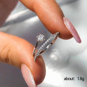 Anello di Diamanti F1354, Taglio Brillante Naturale Rotondo, Anello di Fidanzamento Classico, Gioielli da Donna - Product Image 5