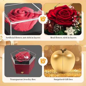 Tyvouflo Preserved Roses Forever Flowers Heart Necklace <b>Gift</b> <b>Set</b> For Mother's Day Birthday Mom Wife Girlfriend Grandma - Product Image 5