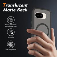 Coque de téléphone robuste magnétique 2 en 1, protection intégrale 360° contre les chutes, coque hybride anti-rayures, dos transparent pour Google Pixel 9A 11A
