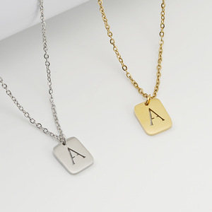 ZOGXIN Letter Necklace Gold Silver Stainless Steel Pendant Alphabet Charm For Women Everyday Wear - Product Image 3