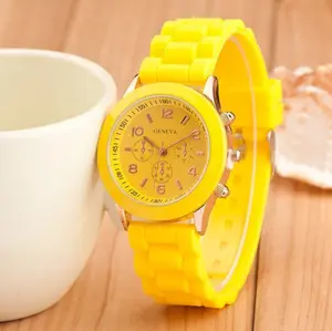 现货硅胶手表韩版时尚漂亮彩色果冻学生休闲手表