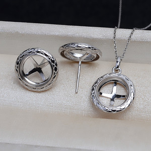 Support de pendentif et boucles d'oreilles en argent S925, 10 mm, fond plat vide, pour création de bijoux DIY 4071 - Product Image 1