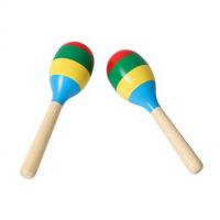 Orff Percussion Instrument Christmas Colored Wooden Maracas for Kids Festive Decor Music Enlightenment Education