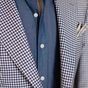 Abiti su Misura, Fornitura Diretta dalla Fabbrica, Logo e Ricamo Personalizzati, Abito <span class=keywords><strong>in</strong></span> Tessuto 100% Lana Pied-de-Poule per <span class=keywords><strong>Uomo</strong></span> - Product Image 5