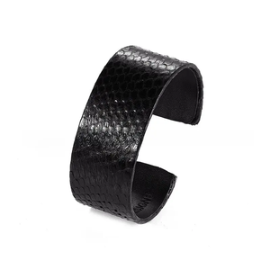 Brazalete ajustable de cuero con estampado de piel de serpiente pitón para hombre, joyería de moda, brazalete de cuero con patrón de forma de serpiente - Product Image 3
