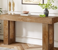 Table console convertible en bois de 63 pouces de long pour le salon, l'entrée, derrière le canapé, meubles de maison modernes